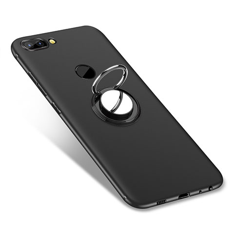 Coque Ultra Fine Silicone Souple Housse Etui avec Support Bague Anneau pour Huawei P Smart Noir