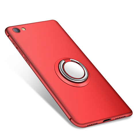 Coque Ultra Fine Silicone Souple Housse Etui avec Support Bague Anneau pour Xiaomi Redmi Note 5A Standard Edition Rouge