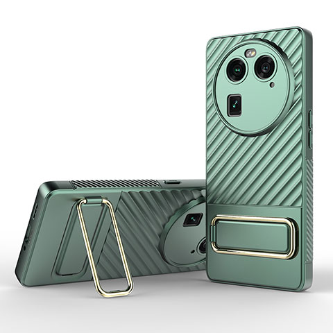 Coque Ultra Fine Silicone Souple Housse Etui avec Support KC1 pour Oppo Find X6 5G Vert