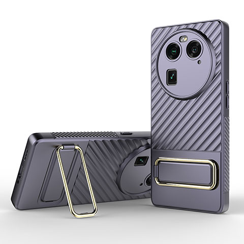 Coque Ultra Fine Silicone Souple Housse Etui avec Support KC1 pour Oppo Find X6 Pro 5G Violet Clair