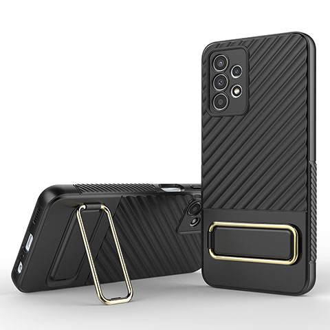 Coque Ultra Fine Silicone Souple Housse Etui avec Support KC1 pour Samsung Galaxy A13 4G Noir