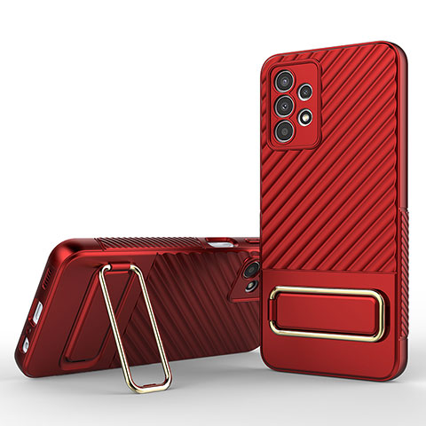 Coque Ultra Fine Silicone Souple Housse Etui avec Support KC1 pour Samsung Galaxy A13 4G Rouge