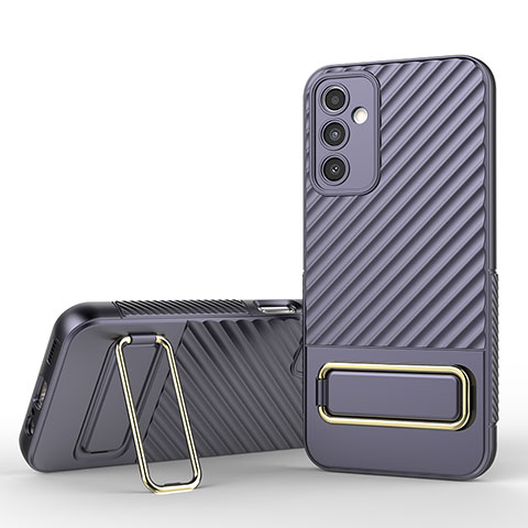 Coque Ultra Fine Silicone Souple Housse Etui avec Support KC1 pour Samsung Galaxy A14 4G Violet Clair