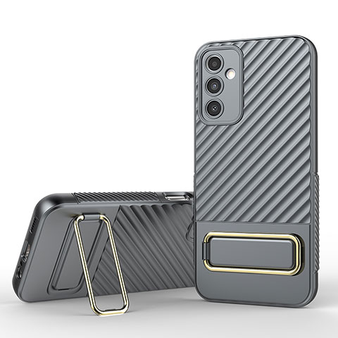 Coque Ultra Fine Silicone Souple Housse Etui avec Support KC1 pour Samsung Galaxy A14 5G Gris