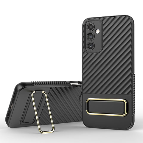 Coque Ultra Fine Silicone Souple Housse Etui avec Support KC1 pour Samsung Galaxy A14 5G Noir