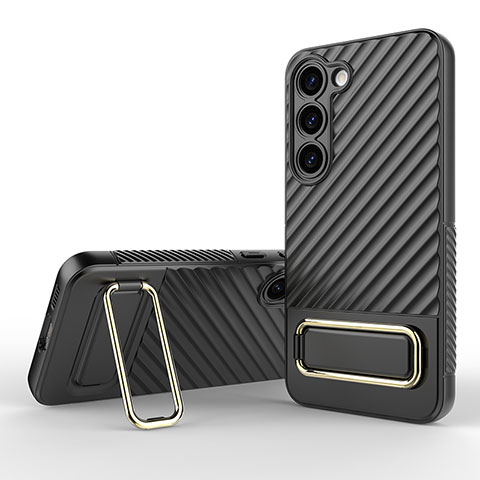 Coque Ultra Fine Silicone Souple Housse Etui avec Support KC1 pour Samsung Galaxy S22 5G Noir