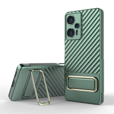 Coque Ultra Fine Silicone Souple Housse Etui avec Support KC1 pour Xiaomi Poco F5 5G Vert