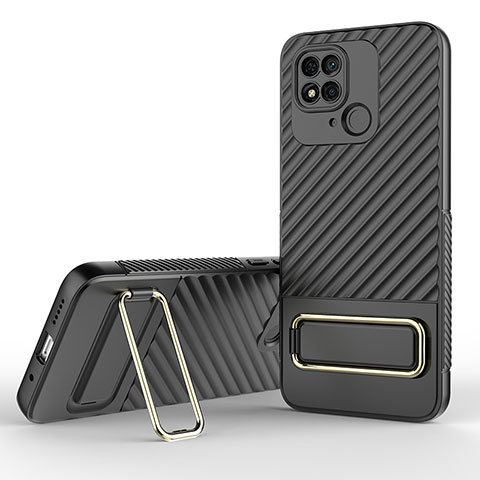 Coque Ultra Fine Silicone Souple Housse Etui avec Support KC1 pour Xiaomi Redmi 10C 4G Noir