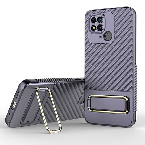 Coque Ultra Fine Silicone Souple Housse Etui avec Support KC1 pour Xiaomi Redmi 10C 4G Violet Clair