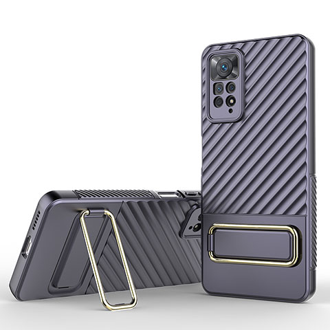 Coque Ultra Fine Silicone Souple Housse Etui avec Support KC1 pour Xiaomi Redmi Note 11 Pro 4G Violet Clair