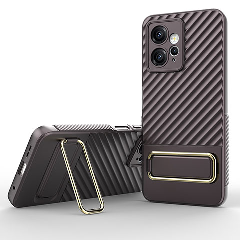 Coque Ultra Fine Silicone Souple Housse Etui avec Support KC1 pour Xiaomi Redmi Note 12 4G Marron