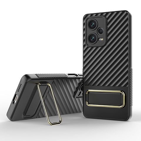 Coque Ultra Fine Silicone Souple Housse Etui avec Support KC1 pour Xiaomi Redmi Note 12 Explorer Noir