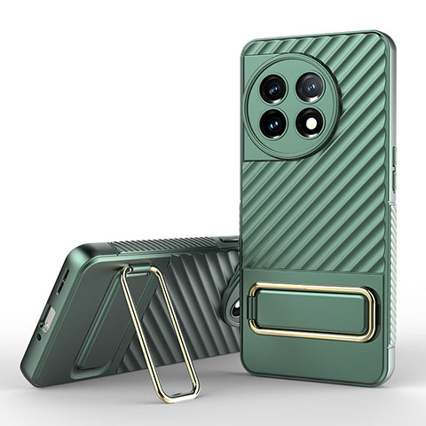 Coque Ultra Fine Silicone Souple Housse Etui avec Support KC2 pour OnePlus 11 5G Vert