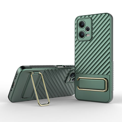 Coque Ultra Fine Silicone Souple Housse Etui avec Support KC2 pour Xiaomi Poco X5 5G Vert