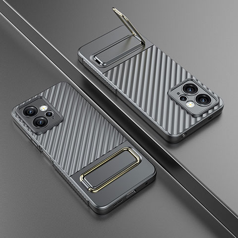 Coque Ultra Fine Silicone Souple Housse Etui avec Support KC2 pour Xiaomi Redmi Note 12 4G Gris