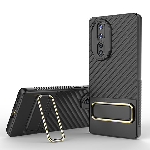 Coque Ultra Fine Silicone Souple Housse Etui avec Support KC3 pour Huawei Honor 80 5G Noir