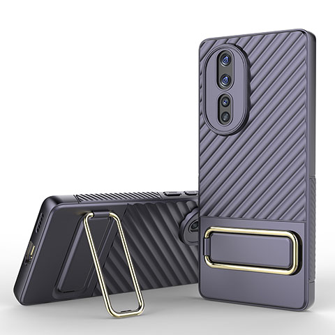 Coque Ultra Fine Silicone Souple Housse Etui avec Support KC3 pour Huawei Honor 80 5G Violet Clair