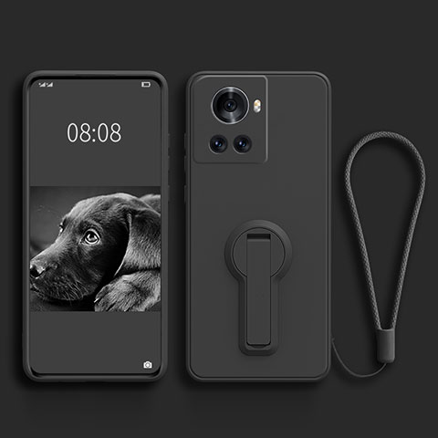 Coque Ultra Fine Silicone Souple Housse Etui avec Support pour OnePlus 10R 5G Noir