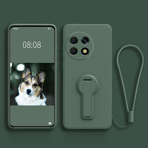 Coque Ultra Fine Silicone Souple Housse Etui avec Support pour OnePlus 11 5G Vert Nuit