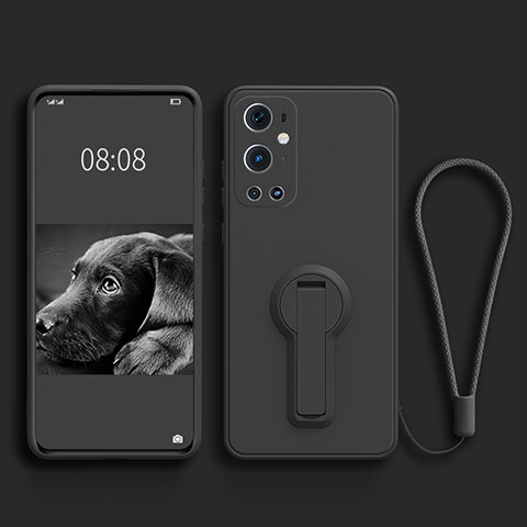 Coque Ultra Fine Silicone Souple Housse Etui avec Support pour OnePlus 9 Pro 5G Noir