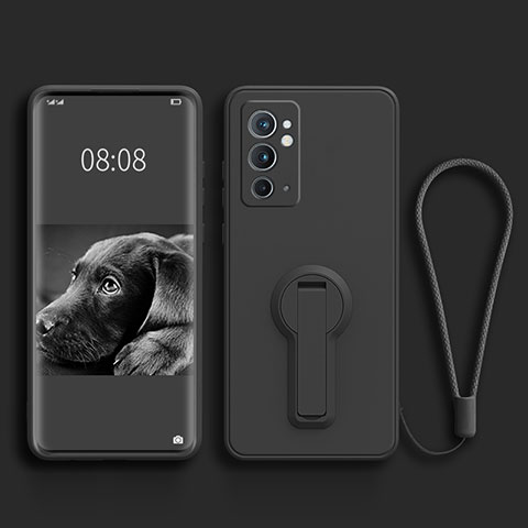 Coque Ultra Fine Silicone Souple Housse Etui avec Support pour OnePlus 9RT 5G Noir