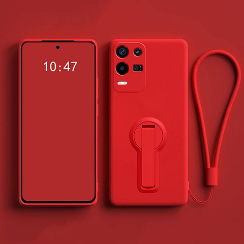 Coque Ultra Fine Silicone Souple Housse Etui avec Support pour Oppo K9X 5G Rouge