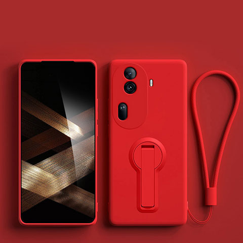 Coque Ultra Fine Silicone Souple Housse Etui avec Support pour Oppo Reno11 Pro 5G Rouge