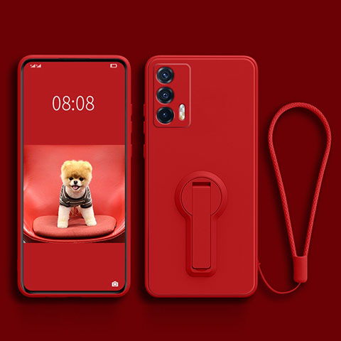 Coque Ultra Fine Silicone Souple Housse Etui avec Support pour Realme GT 5G Rouge