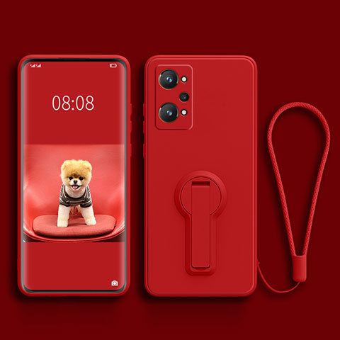 Coque Ultra Fine Silicone Souple Housse Etui avec Support pour Realme GT Neo 3T 5G Rouge