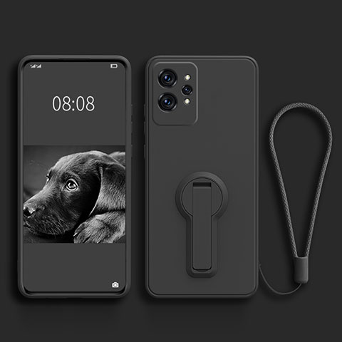 Coque Ultra Fine Silicone Souple Housse Etui avec Support pour Realme GT2 Pro 5G Noir