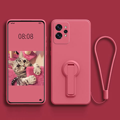 Coque Ultra Fine Silicone Souple Housse Etui avec Support pour Realme GT2 Pro 5G Rose Rouge