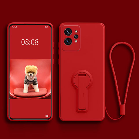 Coque Ultra Fine Silicone Souple Housse Etui avec Support pour Realme GT2 Pro 5G Rouge