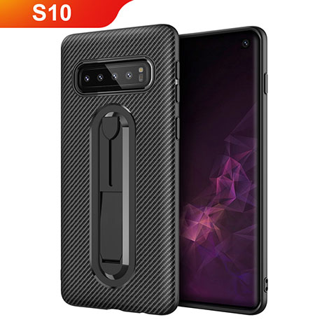 Coque Ultra Fine Silicone Souple Housse Etui avec Support pour Samsung Galaxy S10 5G Noir