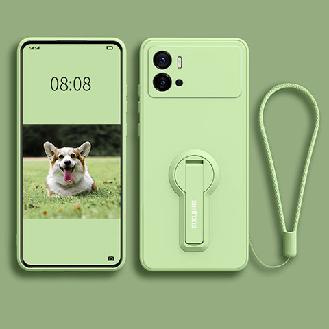 Coque Ultra Fine Silicone Souple Housse Etui avec Support pour Vivo iQOO 9 5G Pastel Vert