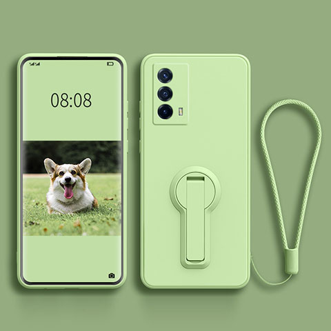 Coque Ultra Fine Silicone Souple Housse Etui avec Support pour Vivo iQOO Z5 5G Vert