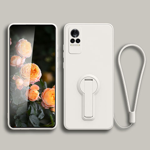 Coque Ultra Fine Silicone Souple Housse Etui avec Support pour Xiaomi Civi 1S 5G Blanc