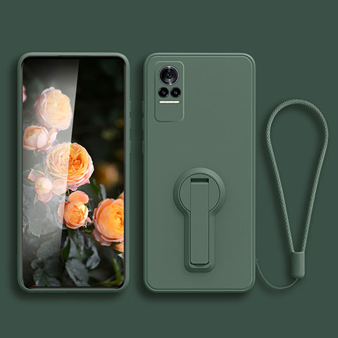 Coque Ultra Fine Silicone Souple Housse Etui avec Support pour Xiaomi Civi 5G Vert Nuit