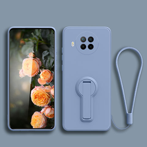 Coque Ultra Fine Silicone Souple Housse Etui avec Support pour Xiaomi Mi 10i 5G Gris Lavende