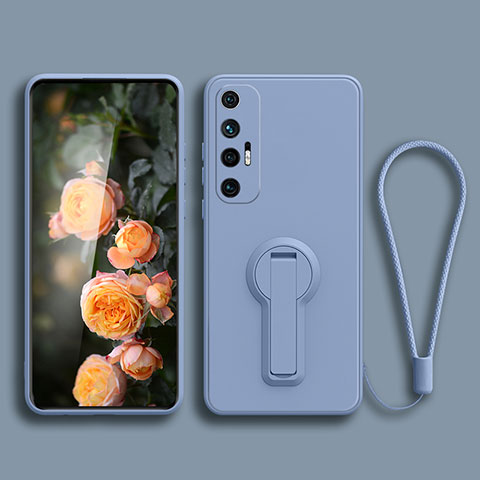 Coque Ultra Fine Silicone Souple Housse Etui avec Support pour Xiaomi Mi 10S 5G Gris Lavende