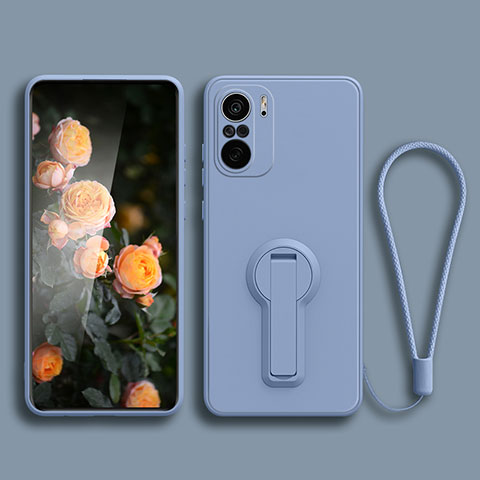 Coque Ultra Fine Silicone Souple Housse Etui avec Support pour Xiaomi Mi 11X 5G Gris Lavende