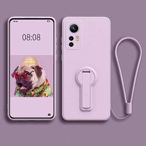 Coque Ultra Fine Silicone Souple Housse Etui avec Support pour Xiaomi Mi 12 5G Violet Clair