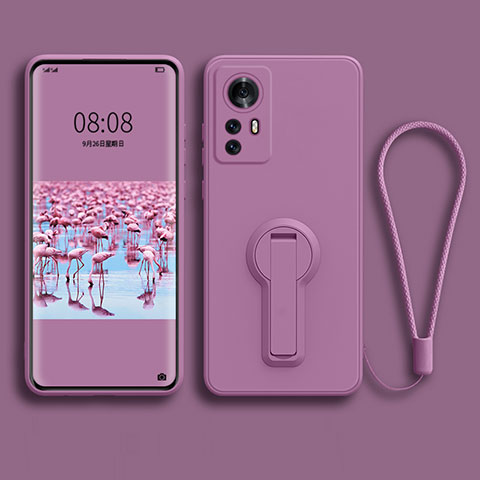 Coque Ultra Fine Silicone Souple Housse Etui avec Support pour Xiaomi Mi 12S Pro 5G Violet