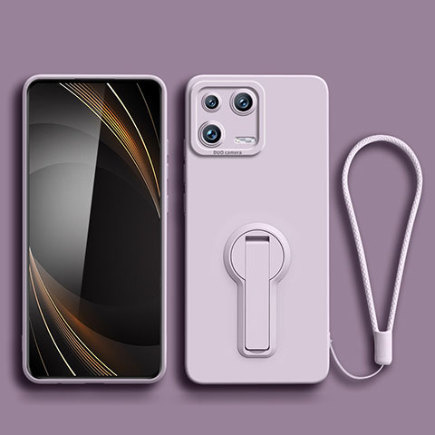 Coque Ultra Fine Silicone Souple Housse Etui avec Support pour Xiaomi Mi 13 Pro 5G Violet Clair