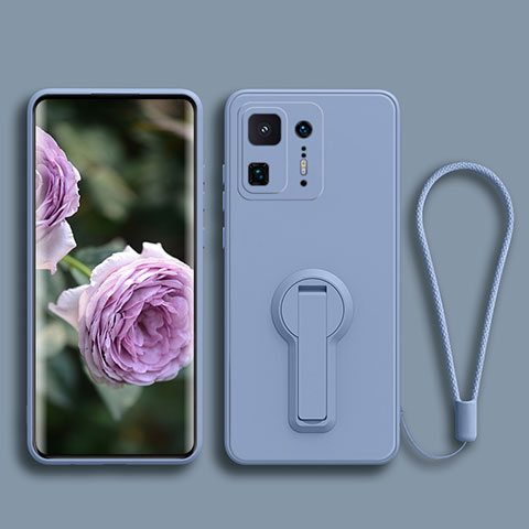 Coque Ultra Fine Silicone Souple Housse Etui avec Support pour Xiaomi Mi Mix 4 5G Gris Lavende