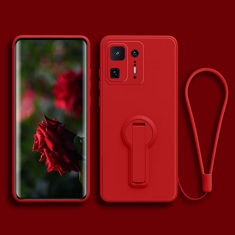 Coque Ultra Fine Silicone Souple Housse Etui avec Support pour Xiaomi Mi Mix 4 5G Rouge