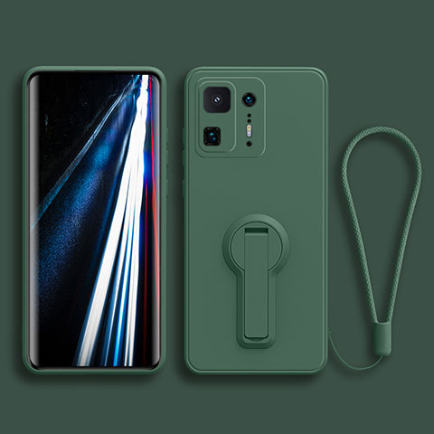 Coque Ultra Fine Silicone Souple Housse Etui avec Support pour Xiaomi Mi Mix 4 5G Vert Nuit