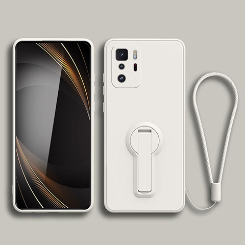 Coque Ultra Fine Silicone Souple Housse Etui avec Support pour Xiaomi Poco X3 GT 5G Blanc