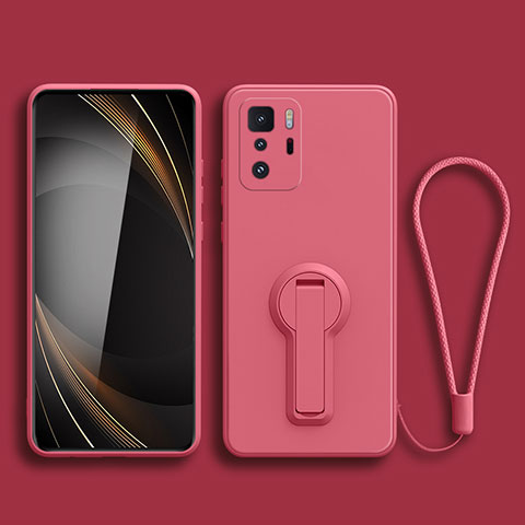 Coque Ultra Fine Silicone Souple Housse Etui avec Support pour Xiaomi Poco X3 GT 5G Rose Rouge