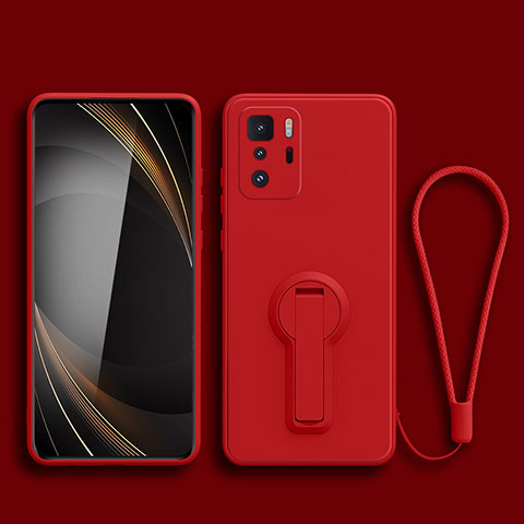 Coque Ultra Fine Silicone Souple Housse Etui avec Support pour Xiaomi Poco X3 GT 5G Rouge