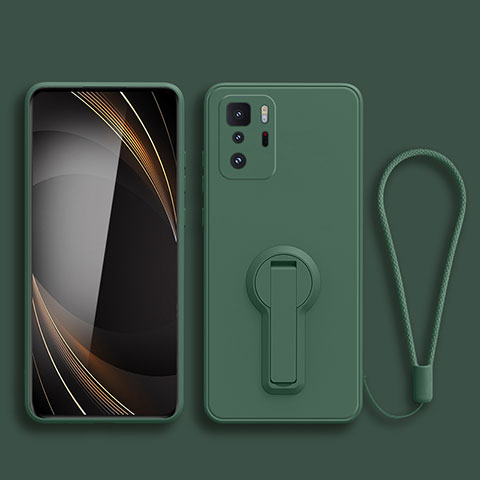 Coque Ultra Fine Silicone Souple Housse Etui avec Support pour Xiaomi Poco X3 GT 5G Vert Nuit